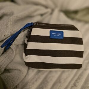 Henri Bendel Brown and White Striped Toiletry Bag